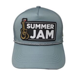 Summer Jam Snapback Hat Blue OSFM Adjustable Breathable 6 Panel Rope Foar